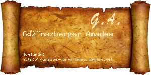 Günszberger Amadea névjegykártya